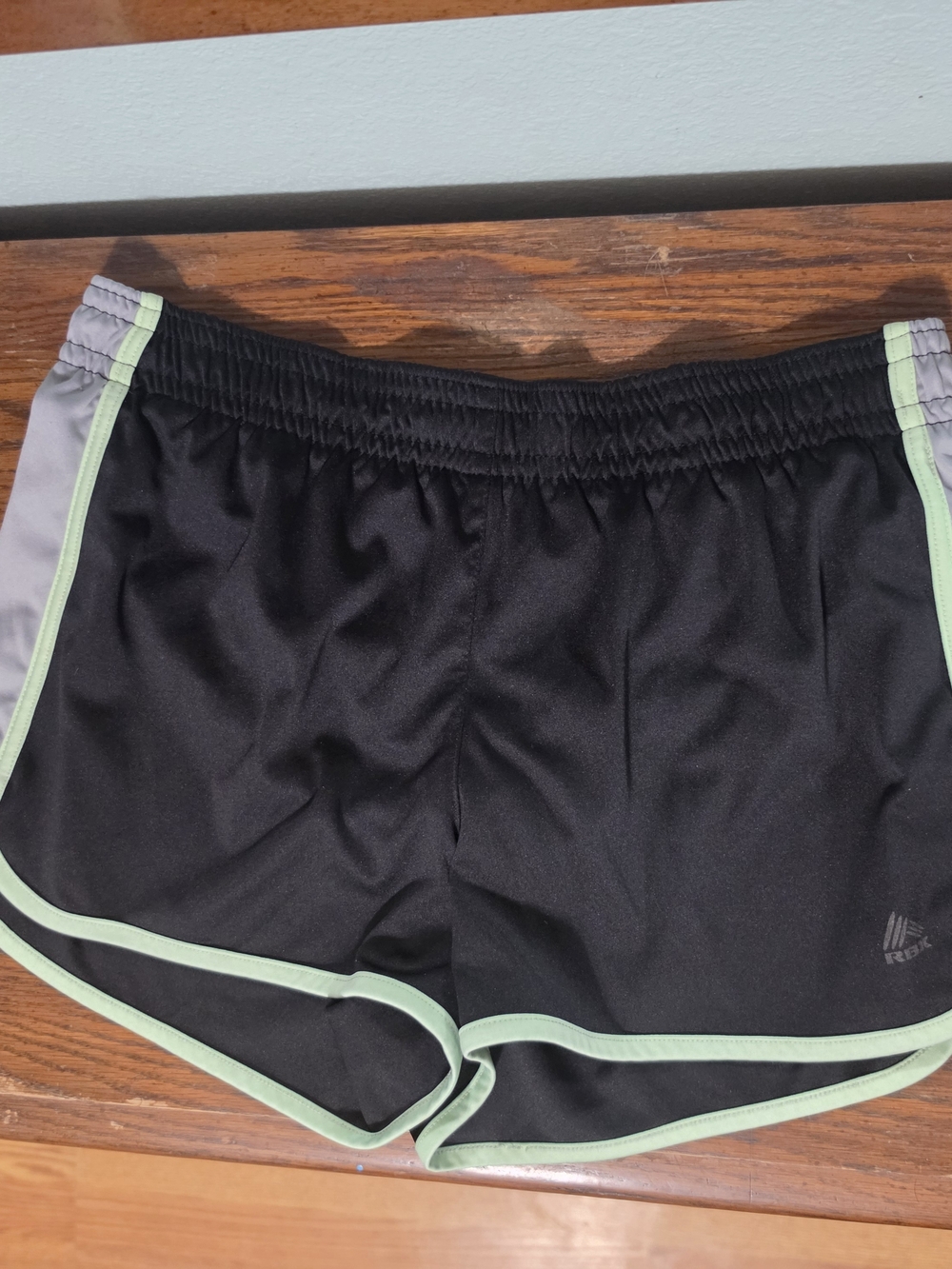 Women’s Black Athletic Shorts with Mint Trim